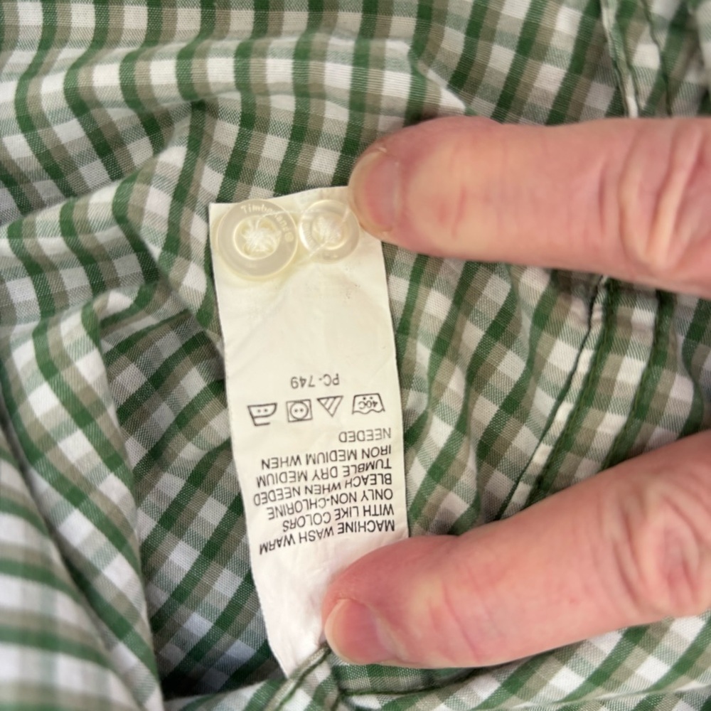 Timberland County Western Green Plaid Button Down Shirt Size M - Picture 10 of 10